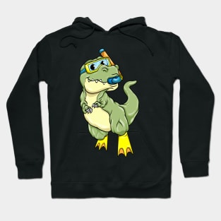 Dinosaurs at Diving with Swimming goggles Hoodie